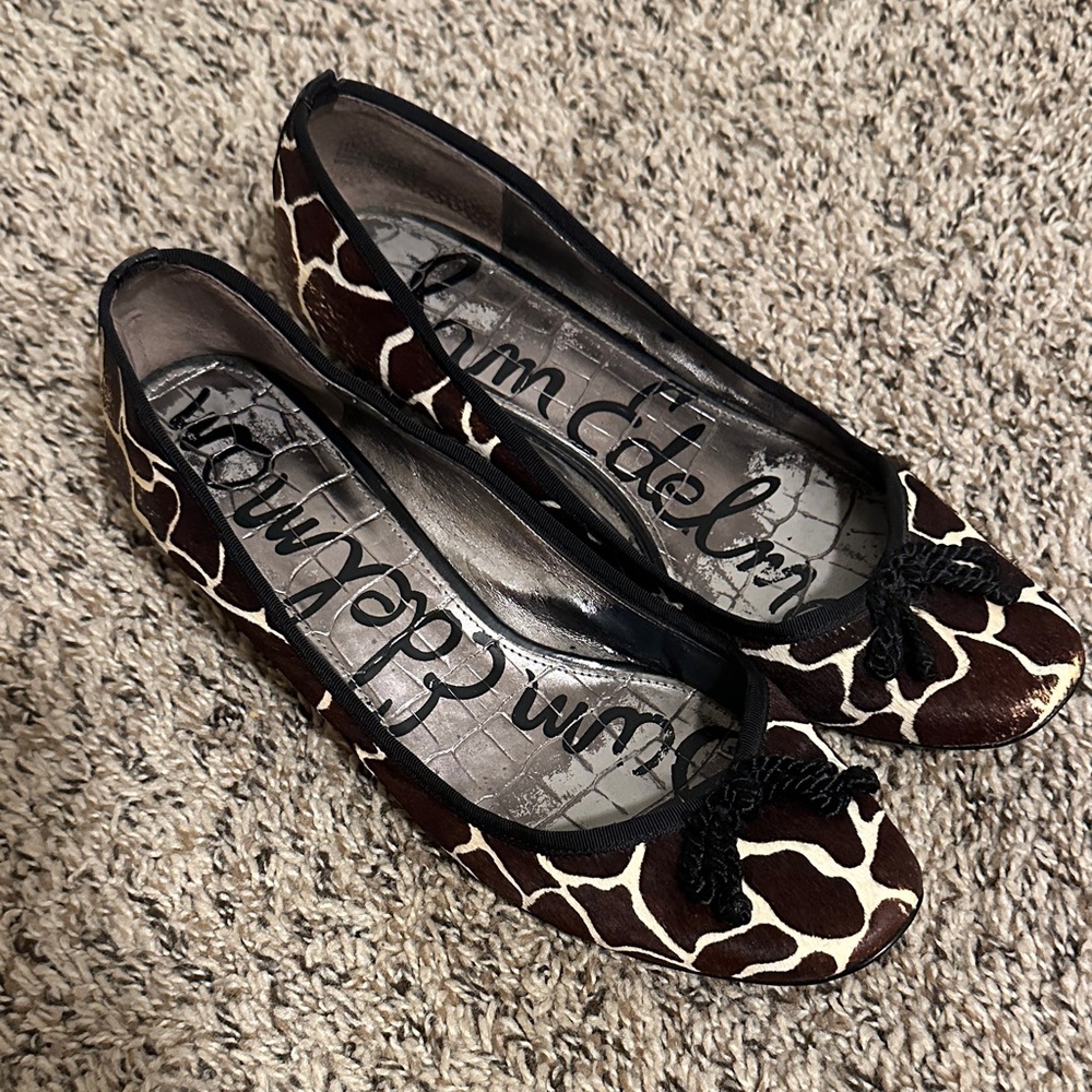 Sam Edelman Brown Anima Print Flats with Black Tassel